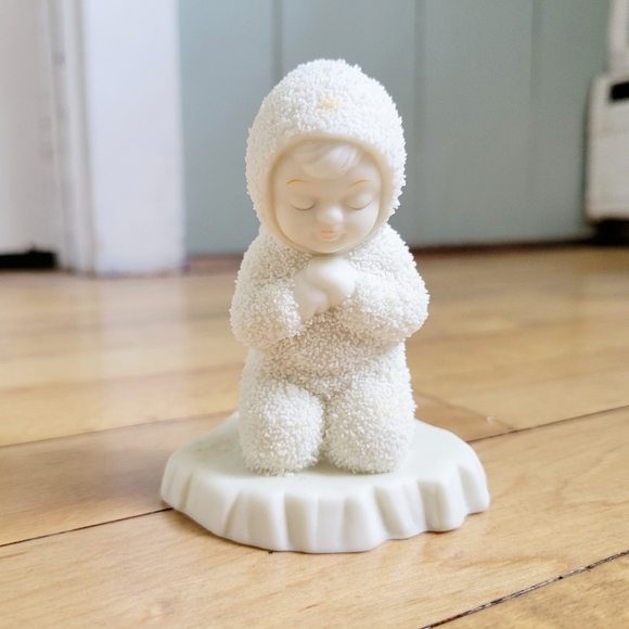 Vintage Department 56 Winter Tales "Now I Lay Me Down to Sleep" Snowbaby - Picture 1 of 8
